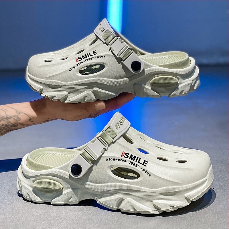 Férfi klumpa 2025 Nyár Új Kültéri Strandpapucsok Sokoldalú Vastag Talpú Beltéri Csúszásmentes Kétfunkciós Klumpa Dropshipping
