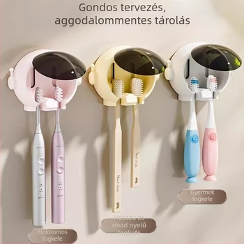 Fogkefetartó, falra szerelhető, ütésmentes fogkefetartó, rajzfilmfigura, WC, fürdőszoba, elektromos fogkefe, fali tartó