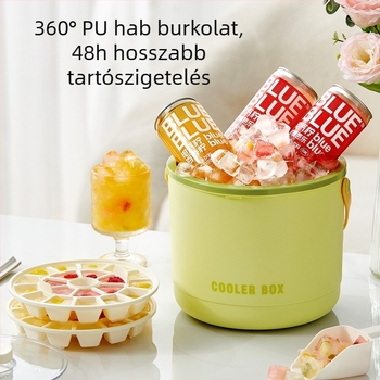 Jégtömb hőtartó vödör kültéri prés jégtömb hidegtartó vödör kempingezéshez hordozható jégtömb öntőforma hidegtartó vödör