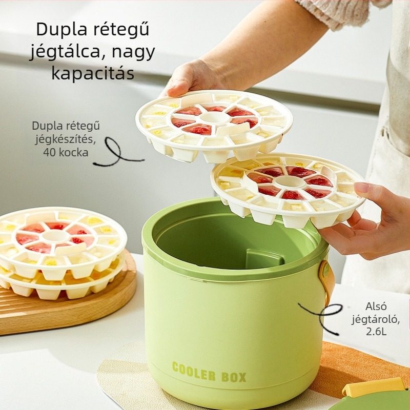 Jégtömb hőtartó vödör kültéri prés jégtömb hidegtartó vödör kempingezéshez hordozható jégtömb öntőforma hidegtartó vödör