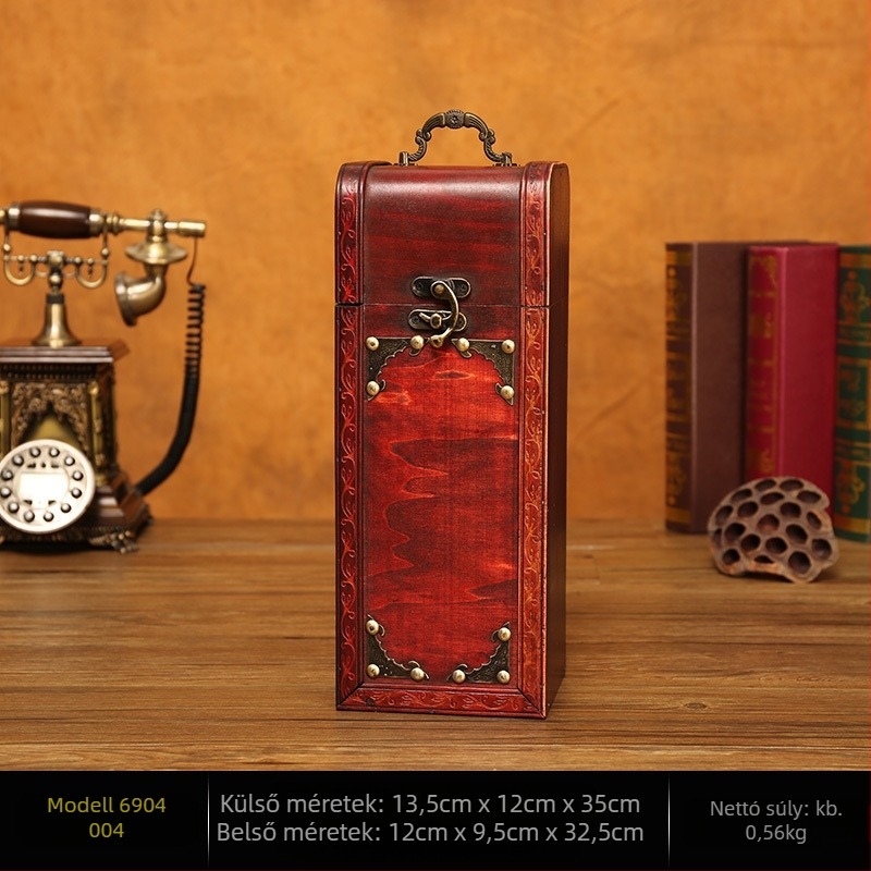 Európai antik fa borosdoboz fesztivál esküvői ünnepség ajándékdoboz támogatás gyártás nagykereskedelem