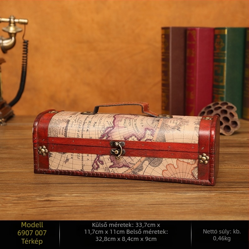 Európai antik fa borosdoboz fesztivál esküvői ünnepség ajándékdoboz támogatás gyártás nagykereskedelem