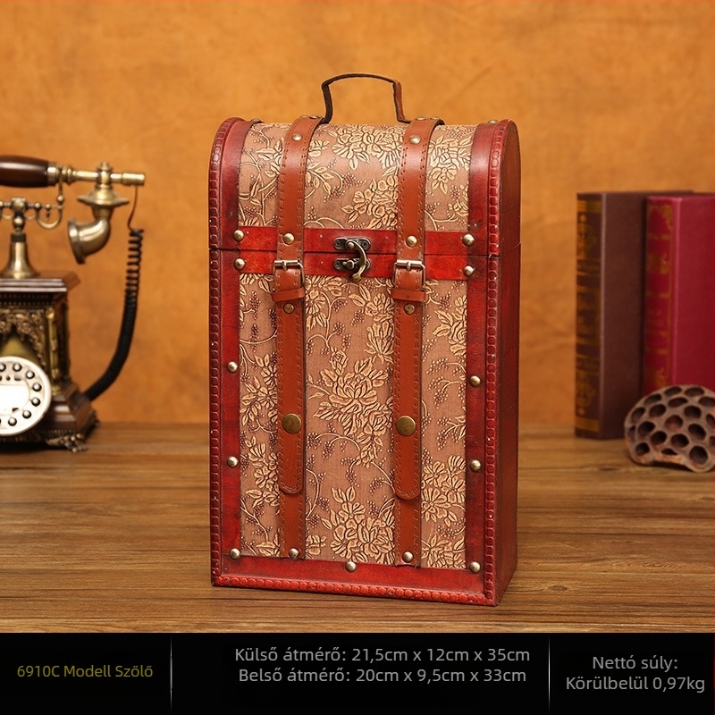 Európai antik fa borosdoboz fesztivál esküvői ünnepség ajándékdoboz támogatás gyártás nagykereskedelem