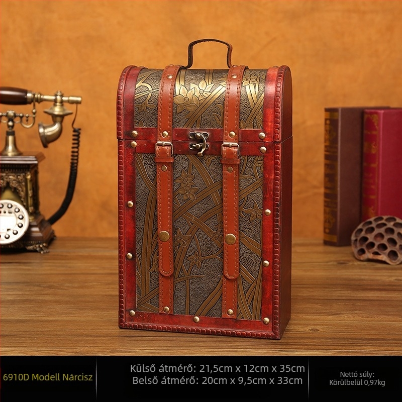 Európai antik fa borosdoboz fesztivál esküvői ünnepség ajándékdoboz támogatás gyártás nagykereskedelem