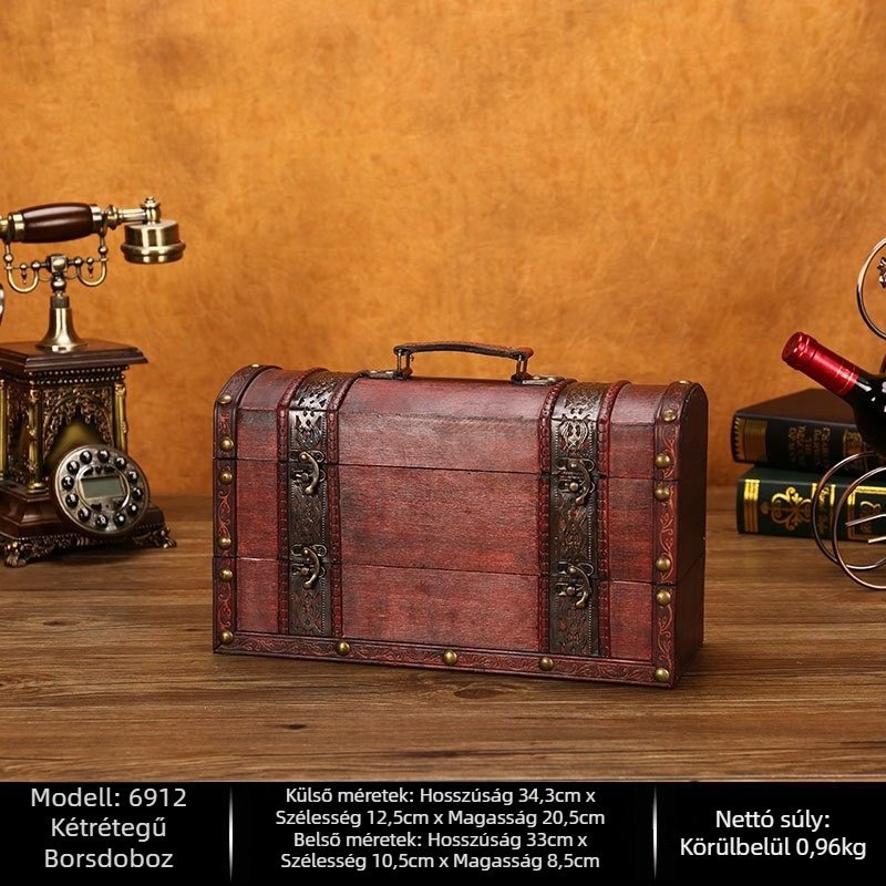 Európai antik fa borosdoboz fesztivál esküvői ünnepség ajándékdoboz támogatás gyártás nagykereskedelem