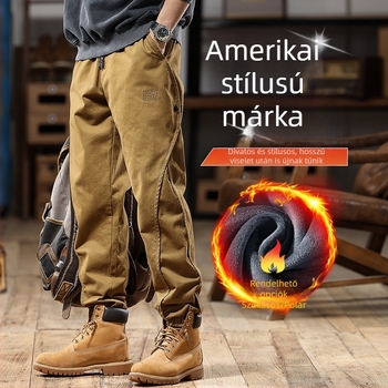 Amerikai Retro Cargo Nadrág Férfiaknak, Tavasz és Ősz 2025 Új, Vastagított, Trendi Márkás Hárem Jogger Hétköznapi Nadrág