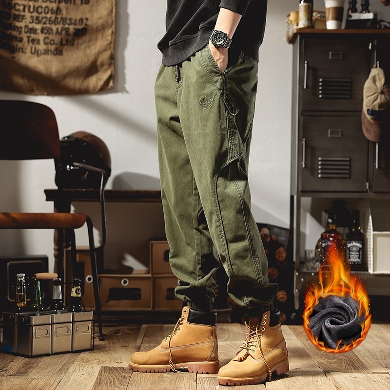 Amerikai Retro Cargo Nadrág Férfiaknak, Tavasz és Ősz 2025 Új, Vastagított, Trendi Márkás Hárem Jogger Hétköznapi Nadrág