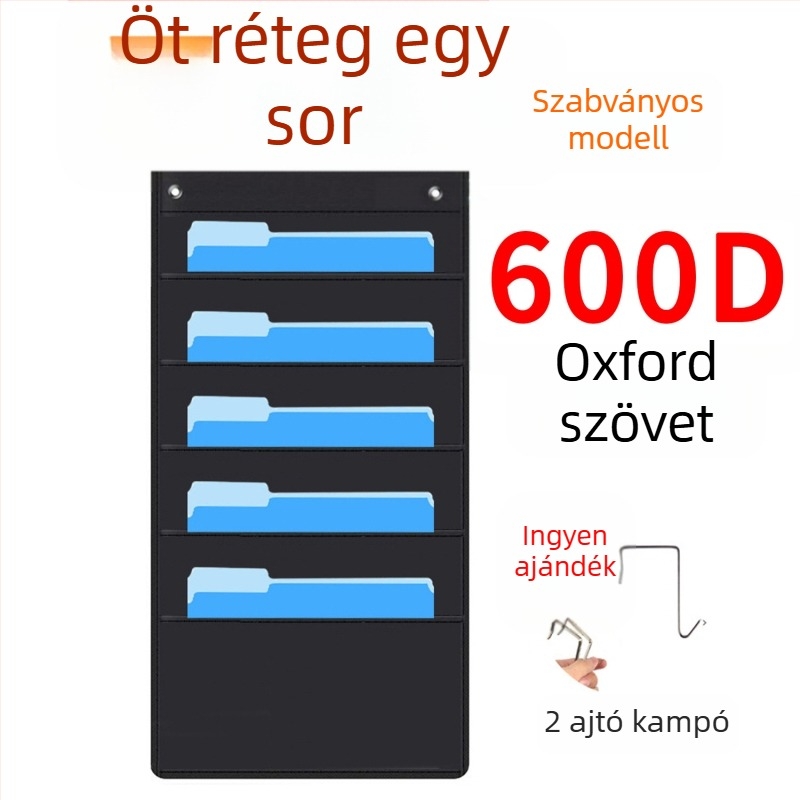 Spot 10 rétegű Oxford szövet ajtóra való könyv- és magazintároló 10 rétegű akasztós irattartó táska Irodai mappatároló táska