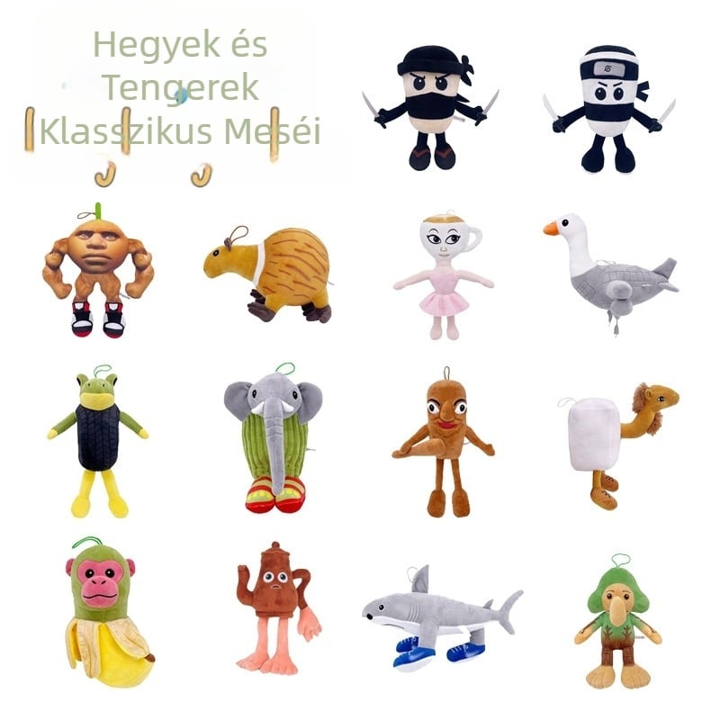 Határokon átnyúló új Tung Tung Sahur amerikai hegyek és tengerek paródiás plüssjáték baba