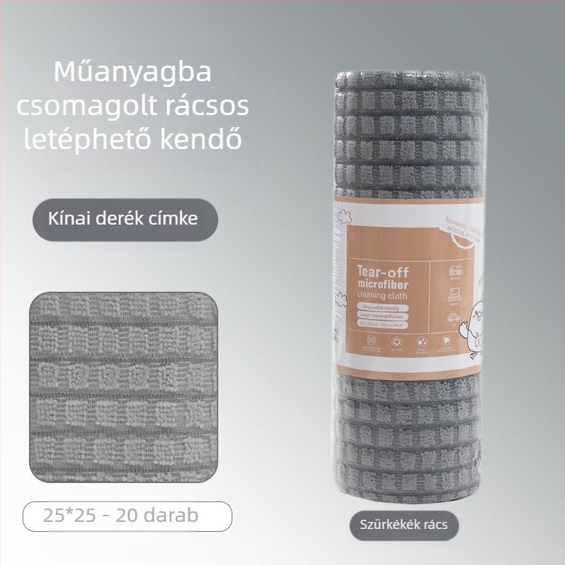 Kézzel téphető, vastagított, nedvszívó, olajat elnyelő konyhai tisztítókendő, háztartási mikroszálas, laminált, nyomtatott, kézzel téphető kendő