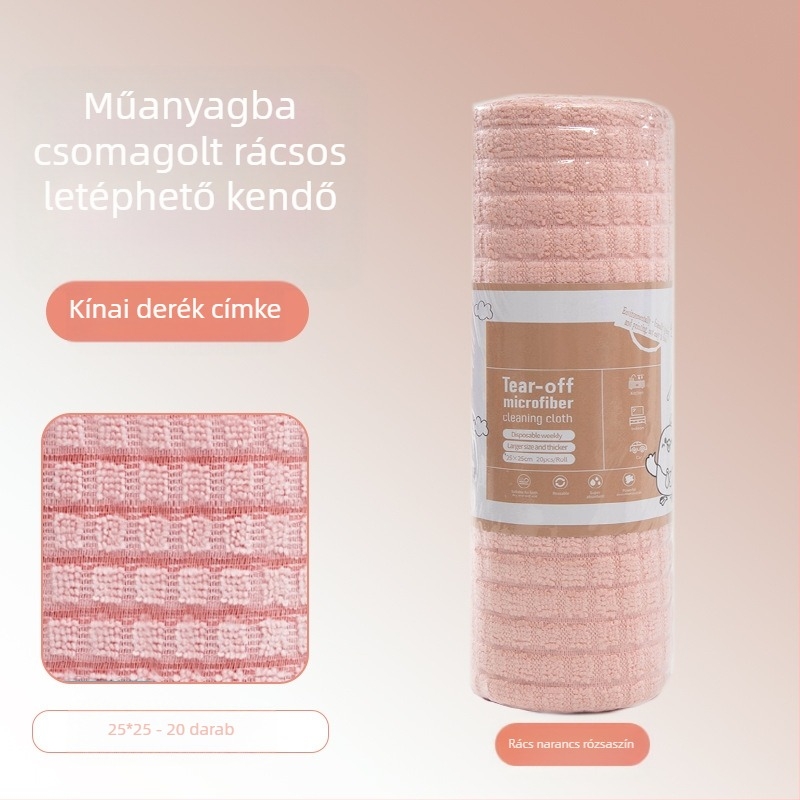 Kézzel téphető, vastagított, nedvszívó, olajat elnyelő konyhai tisztítókendő, háztartási mikroszálas, laminált, nyomtatott, kézzel téphető kendő