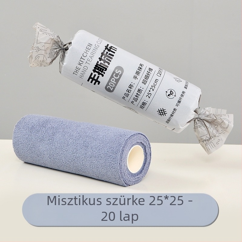 Kézzel téphető, vastagított, nedvszívó, olajat elnyelő konyhai tisztítókendő, háztartási mikroszálas, laminált, nyomtatott, kézzel téphető kendő