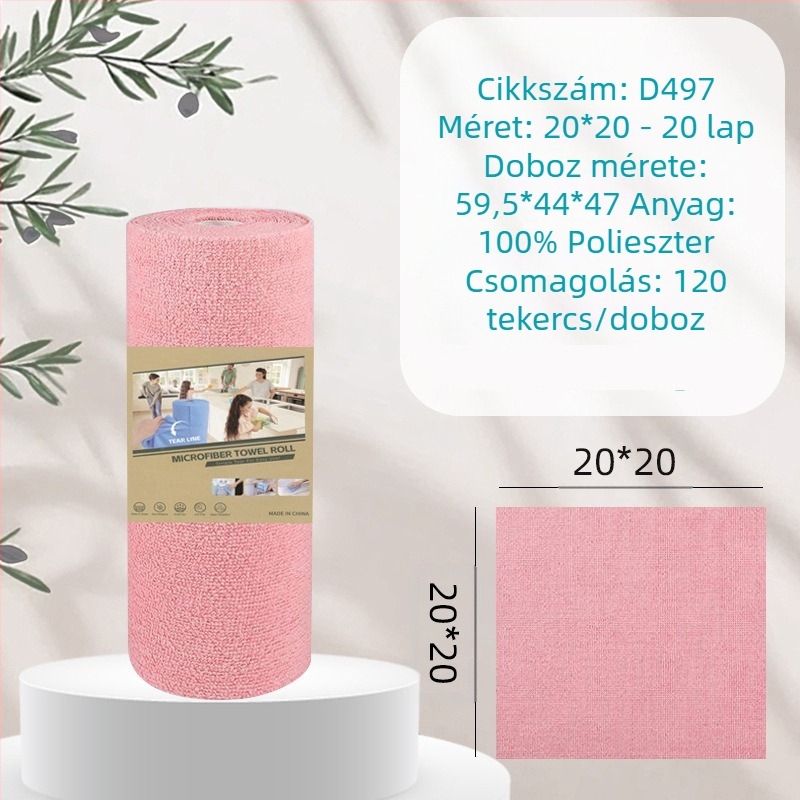 Kézzel téphető, vastagított, nedvszívó, olajat elnyelő konyhai tisztítókendő, háztartási mikroszálas, laminált, nyomtatott, kézzel téphető kendő