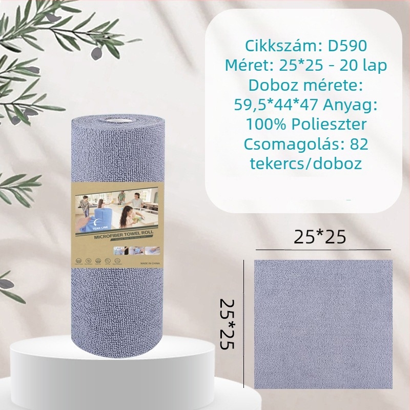 Kézzel téphető, vastagított, nedvszívó, olajat elnyelő konyhai tisztítókendő, háztartási mikroszálas, laminált, nyomtatott, kézzel téphető kendő