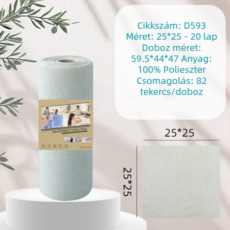 Kézzel téphető, vastagított, nedvszívó, olajat elnyelő konyhai tisztítókendő, háztartási mikroszálas, laminált, nyomtatott, kézzel téphető kendő