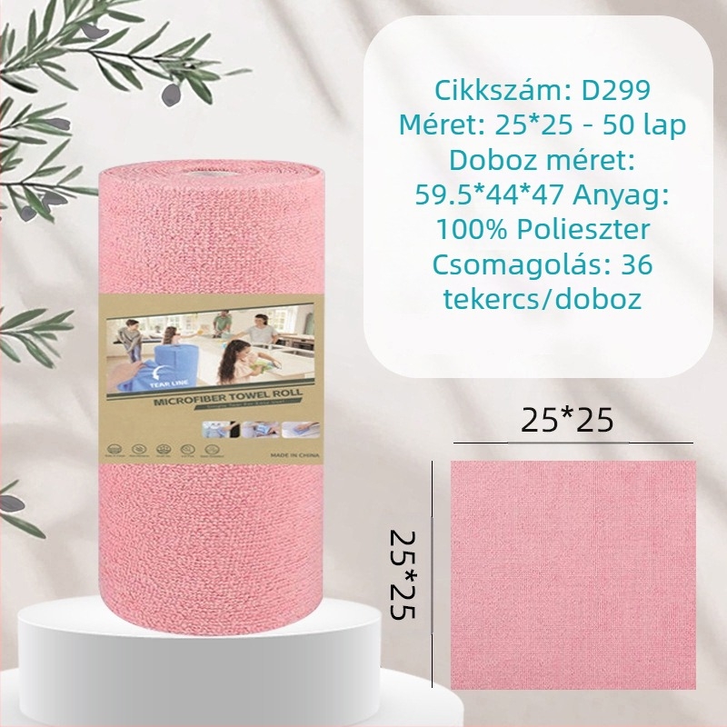 Kézzel téphető, vastagított, nedvszívó, olajat elnyelő konyhai tisztítókendő, háztartási mikroszálas, laminált, nyomtatott, kézzel téphető kendő