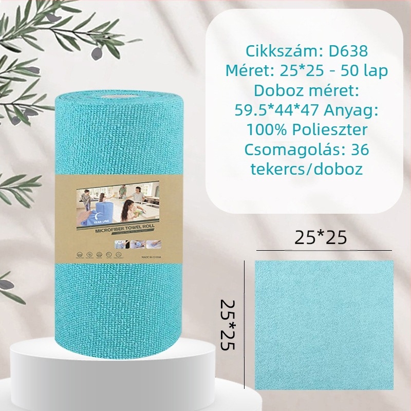 Kézzel téphető, vastagított, nedvszívó, olajat elnyelő konyhai tisztítókendő, háztartási mikroszálas, laminált, nyomtatott, kézzel téphető kendő