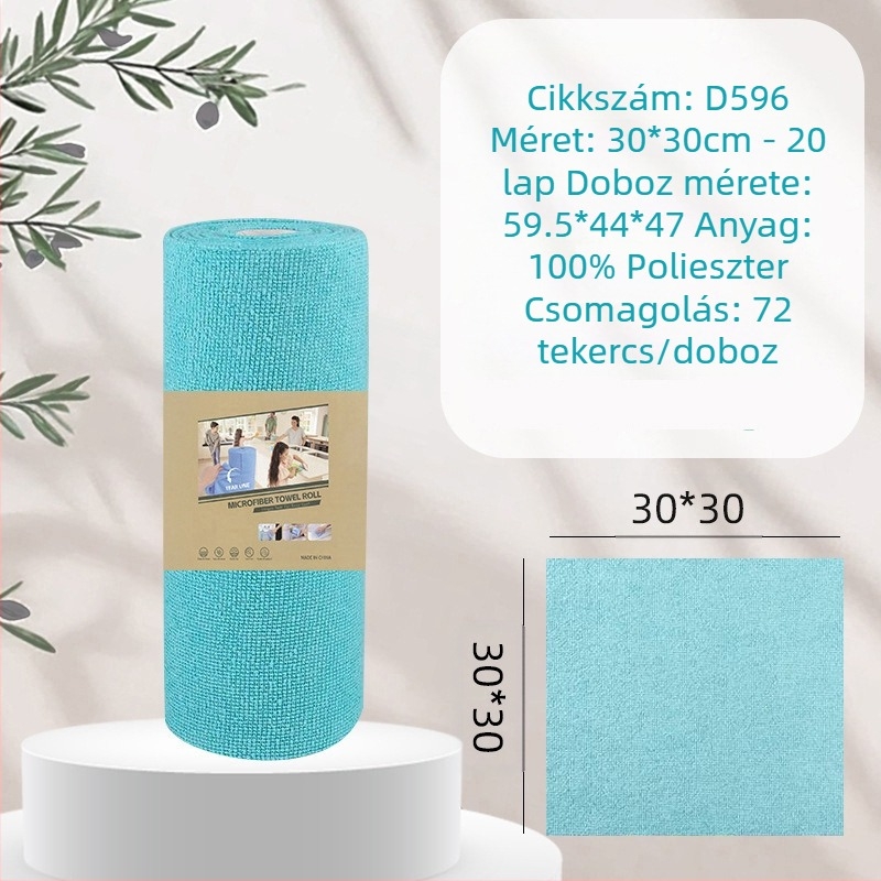Kézzel téphető, vastagított, nedvszívó, olajat elnyelő konyhai tisztítókendő, háztartási mikroszálas, laminált, nyomtatott, kézzel téphető kendő