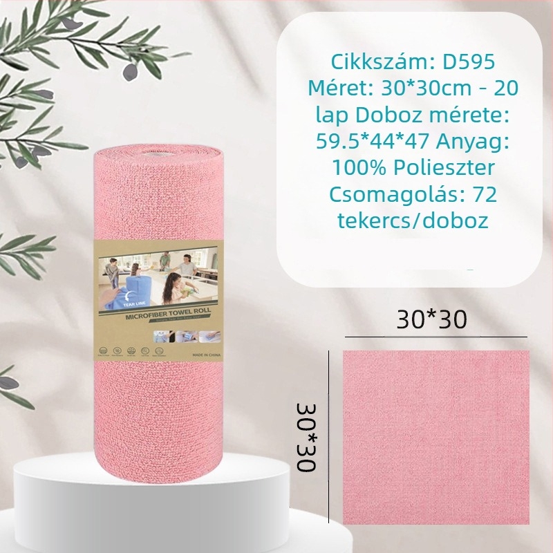 Kézzel téphető, vastagított, nedvszívó, olajat elnyelő konyhai tisztítókendő, háztartási mikroszálas, laminált, nyomtatott, kézzel téphető kendő