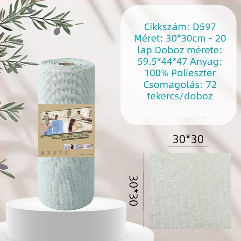 Kézzel téphető, vastagított, nedvszívó, olajat elnyelő konyhai tisztítókendő, háztartási mikroszálas, laminált, nyomtatott, kézzel téphető kendő