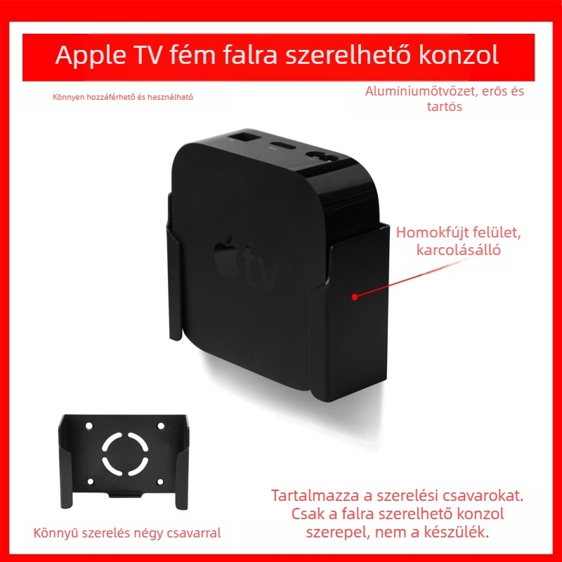 Apple TV-hez alkalmas Apple TV 4K Apple TV TV6 fali konzol fekete