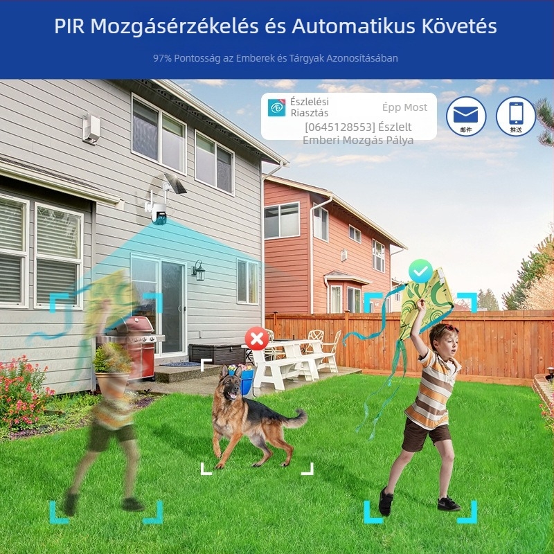 Vezeték nélküli hálózat otthoni megfigyelő kamera intelligens HD mobiltelefon távoli wifi napelemes alacsony fogyasztású kamera