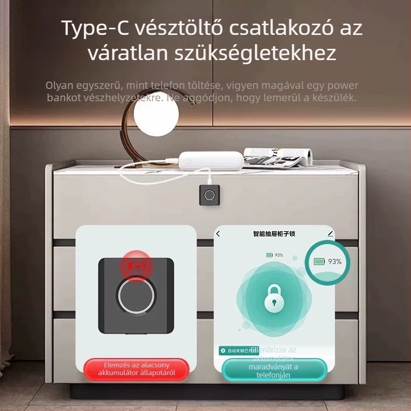 Tuya Bluetooth ujjlenyomat-fiókzár cipőszekrény irattartó szekrény postafiókzár elektronikus szekrényzár ujjlenyomat-zár intelligens elektronikus zár