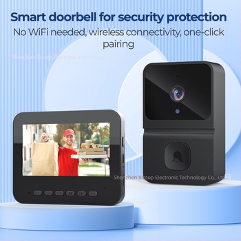 Magánmodell, alacsony energiafogyasztású, vezeték nélküli videós kapucsengő, kaputelefon, közvetlen kapcsolattal, nem wifi-s intelligens kapucsengővel, kijelzővel