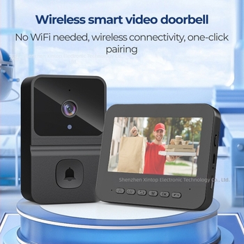 Magánmodell, alacsony energiafogyasztású, vezeték nélküli videós kapucsengő, kaputelefon, közvetlen kapcsolattal, nem wifi-s intelligens kapucsengővel, kijelzővel