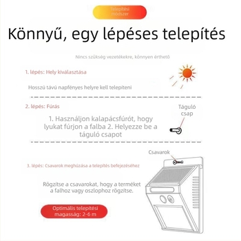 Napelemes lámpák kültéri világítás kerti lámpák emberi indukciós szuperfényes vízálló fali lámpák új vidéki otthoni kültéri utcai lámpák