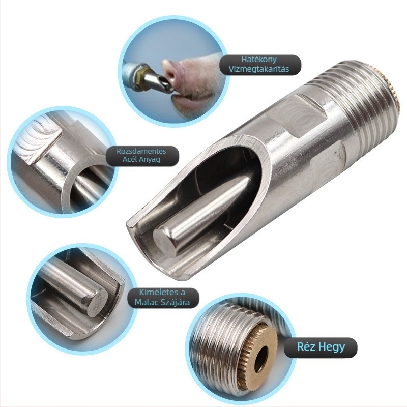 Sertés ivókút kacsacsőr fúvóka rozsdamentes acélból készült sertés ivóvíz automata vízadagoló csaptelep sertés fúvóka