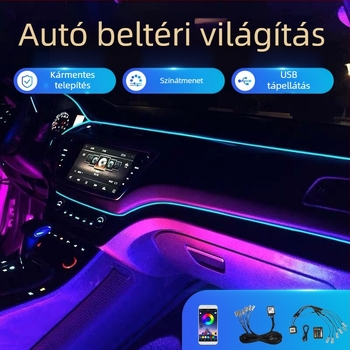 Autó hangulatvilágítás Autó száloptikai hangulatvilágítás Autó száloptikai világítás Semleges LED zene Autó dekorációs világítás Száloptikai világítás