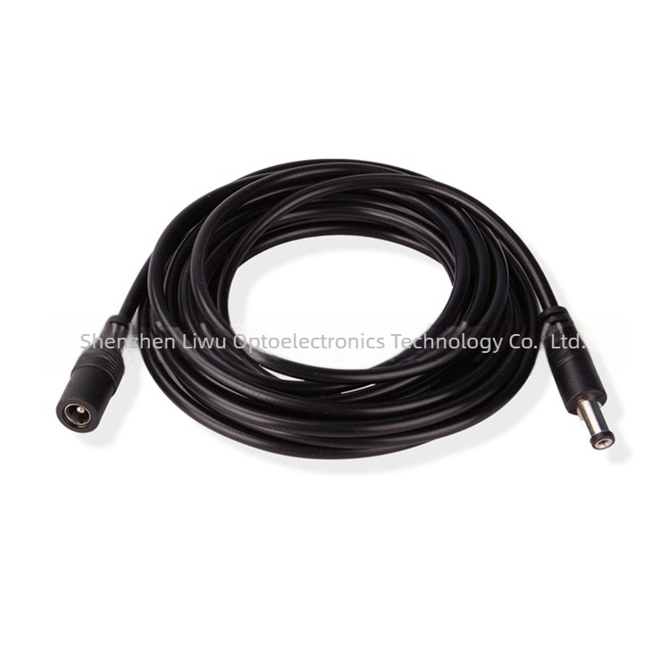 10 m-es egyenáramú tápkábel, LED fénysáv kábel, 5,5x2,1 mm-es egyenáramú csatlakozódugó és -dugó adapterkábel