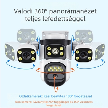 Gyárilag közvetlen vezeték nélküli WiFi háromszemű pisztolygömb-összekötő megfigyelő kamera kültéri dupla kamera szabad áramlású vízálló kültéri