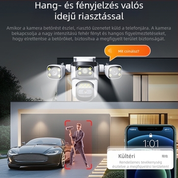 Gyárilag közvetlen vezeték nélküli WiFi háromszemű pisztolygömb-összekötő megfigyelő kamera kültéri dupla kamera szabad áramlású vízálló kültéri