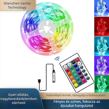 5V-os Bluetooth zenei alkalmazás fényszalag-készlet 5050RGB csupasz panel USB háromszínű fényerő-szabályozású TV E-sport hangulatvilágítás