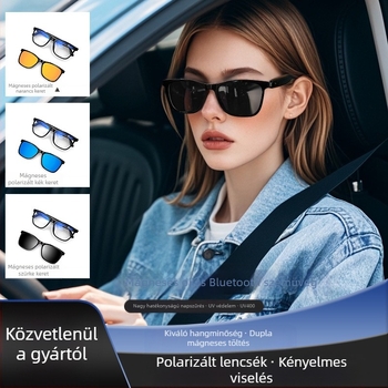 Ai intelligens fordító Bluetooth szemüveg Gs05 zenehallgatáshoz és telefonáláshoz napszemüveg cserélhető rövidlátás lencsékkel polarizált napszemüveg