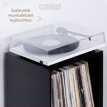 Japán stílusú egyszerű bakelitlemez-tároló szekrény LP-rakott szekrény Ingyenes kombinációs szekrény bakelitlemez-tároló doboz tároló állvány
