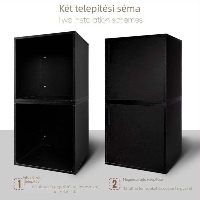 Japán stílusú egyszerű bakelitlemez-tároló szekrény LP-rakott szekrény Ingyenes kombinációs szekrény bakelitlemez-tároló doboz tároló állvány