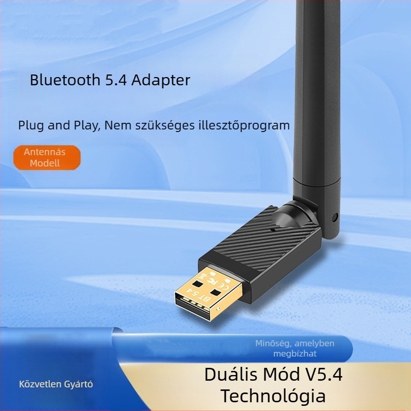 Bluetooth adapter 5.4 antennával, USB adapterrel, számítógépes vevővel, adóval, Bluetooth stick