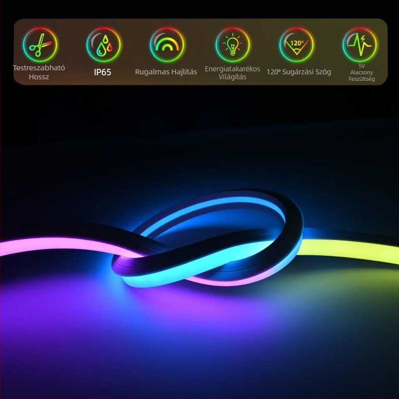 KESHU határokon átnyúló, 5V-os Bluetooth zenei varázslatos lóverseny neonfények 2 méter 3 méter 5 méter barkács modellező szilikon