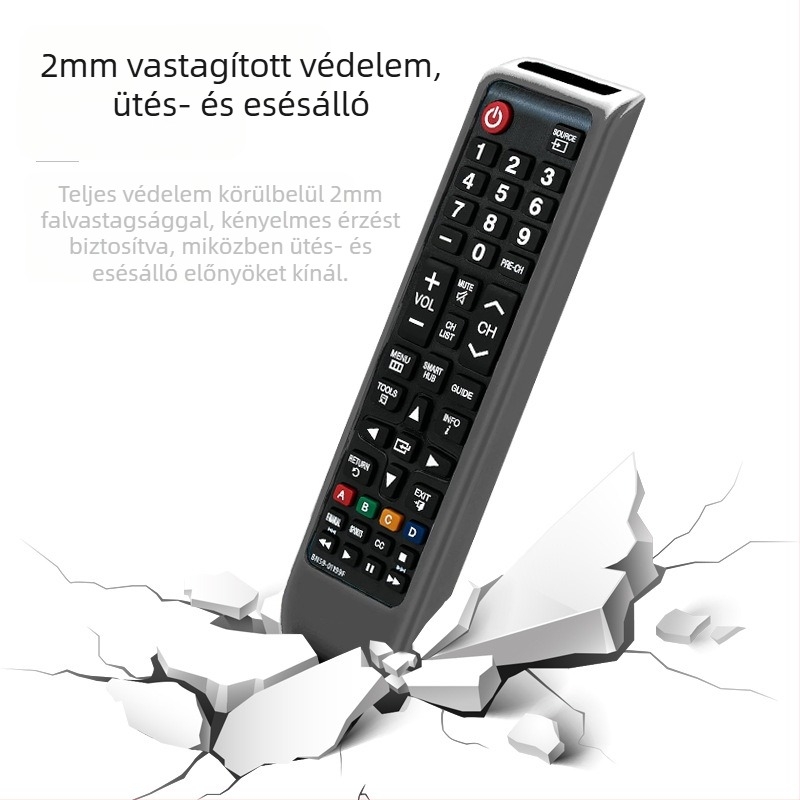 Samsung BN59 sorozatú távirányítóhoz alkalmazható univerzális védőtok, vízálló, cseppálló, mindenre kiterjedő szilikon távirányító porvédő