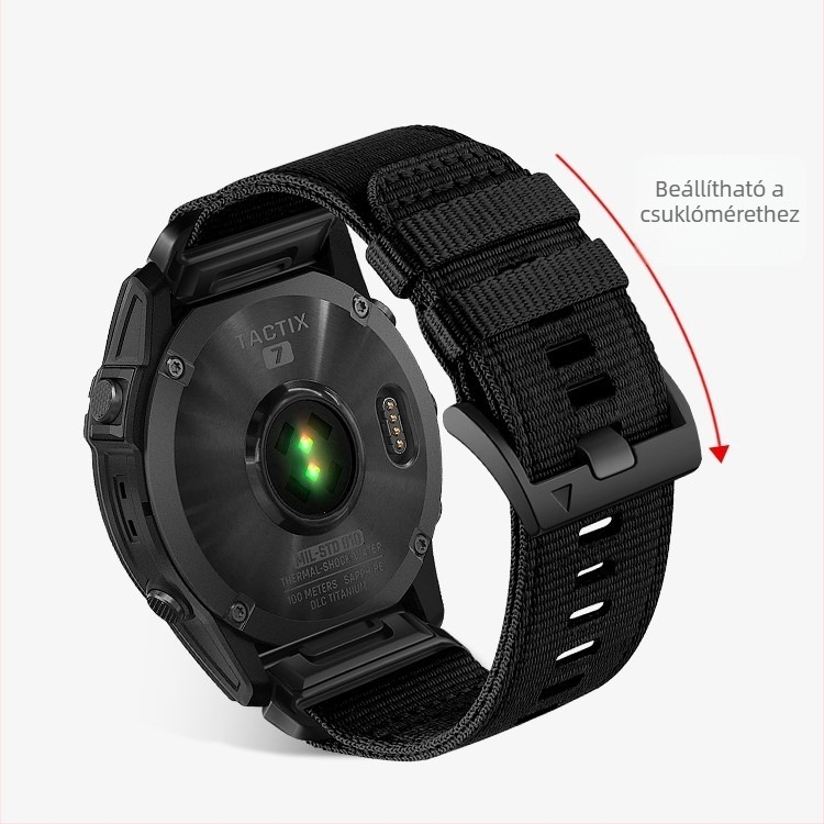 Jiaming Gyorsan Levehető Nejlon Vászon Szíj Garmin Thai Iron Tactix7pro Óraszíjhoz 26mm raktáron