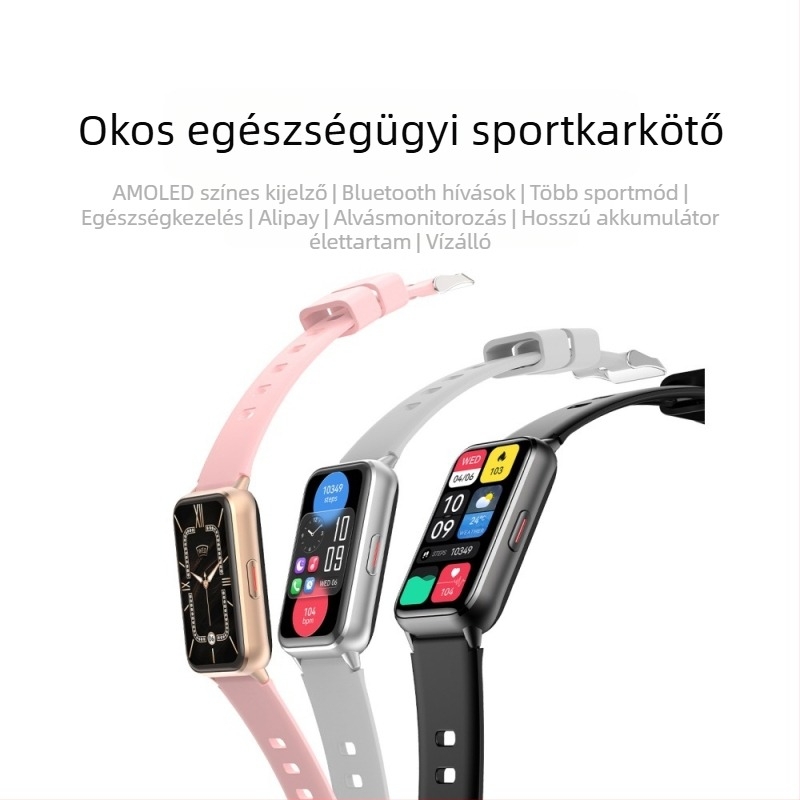 Okosóra Hk72 Amoled képernyő pulzusmérő vér oxigén alvásfigyelés NFC Bluetooth hívás 2025 sportkarkötő