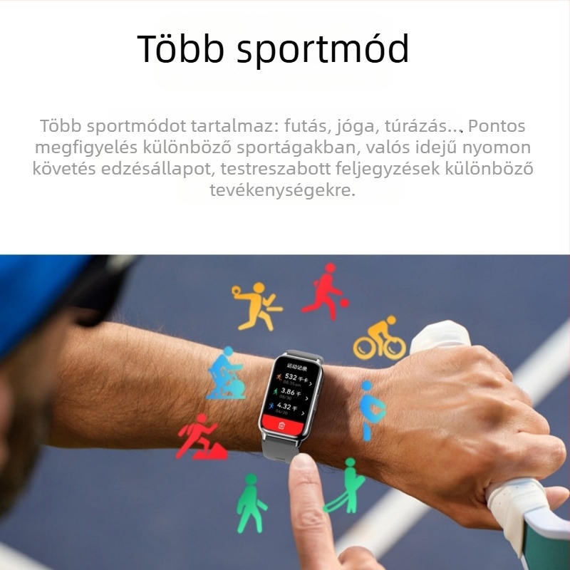 Okosóra Hk72 Amoled képernyő pulzusmérő vér oxigén alvásfigyelés NFC Bluetooth hívás 2025 sportkarkötő