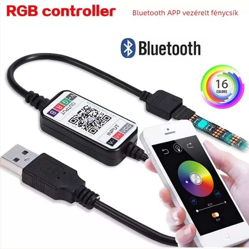 Okos LED szalag Bluetooth APP vezérléssel 5050RGB TV háttér USB színes dekoratív LED szalag öltöny