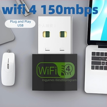 USB 2.0 Mini vezeték nélküli hálózati kártya 150Mbps Csatlakoztasd és játssz, laptopokhoz és más USB-s eszközökhöz alkalmas