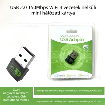 USB 2.0 Mini vezeték nélküli hálózati kártya 150Mbps Csatlakoztasd és játssz, laptopokhoz és más USB-s eszközökhöz alkalmas