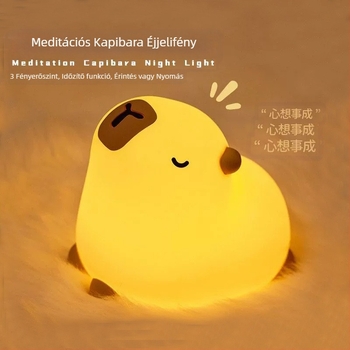 Meditációs Kabi Bala éjszakai fény, hangulat, asztali díszek, Pat Light, hálószoba, éjjeliszekrény, USB töltő, szilikon éjszakai fény