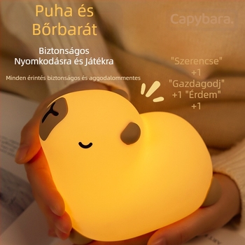 Meditációs Kabi Bala éjszakai fény, hangulat, asztali díszek, Pat Light, hálószoba, éjjeliszekrény, USB töltő, szilikon éjszakai fény